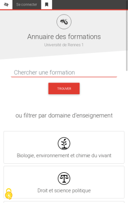 Photo d'écran de la version mobile du site